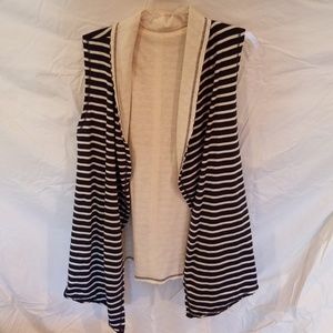 Matilda Jane Reversible Vest Navy Stripe/Cream Med